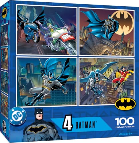 MasterPieces Puzzle Set - 4-Pack 100 Piece Jigsaw Puzzle for Kids - Batman 4-Pack - 8"x10" - style: Batman