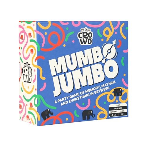 Party Crowd Mumbo Jumbo Party Game with Friends or Family Fun, Party Game for Kids or Adults Singing, Dancing, Acting Hilarious Board Games for Holidays, Funny Memory Stocking Stuffer, Camping Ages 8+