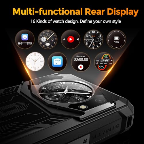 FOSSIBOT F101P Rugged Call Phone，Android 13 7GB+64GB /1TB Rugged Smartphone 10600mAh Unlocked Phone 123dB Loud Volume Phone 5.45" 24MP+8MP Camera Waterproof Smartphone 4G Dual SIM OTG Octa-core 18W - color: Black