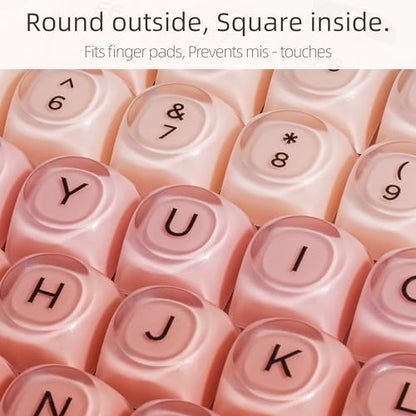 ZORNHER ZH100 Foundation Mechanical Keyboard,98% Pink Creamy Keyboard with Number Pad,Full Size Gaming Keyboard Cute,Jelly MOA Profile Round Keycaps,Creamy Sounding Linear Switches,PC Gaming - color: Foundation, size: Creamy Switch