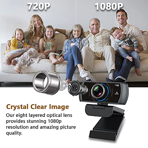 NexiGo 60FPS 1080P Webcam Kits, N980P HD Web Camera with Microphone, 120 Degrees Wide-Angle, Software Control, Lightweight Mini Tripod, Video Conference Lighting Kit, for Zoom/Skype/Teams