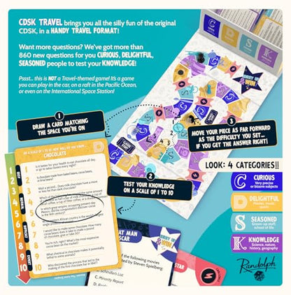 Hachette Boardgames CDSK Travel | A Travel-Friendly Version of the Millennial Trivia Game | Over 800 New Questions | Ages 14+ | 2 to 16 Players | 45 Min