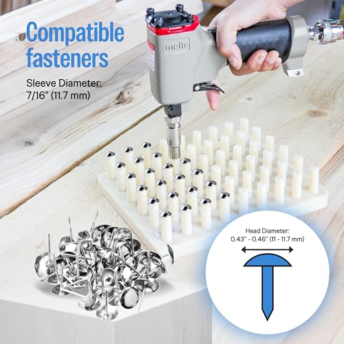 meite 1170 Pneumatic Deco Nail Gun 7/16 Inch (11.7mm) Head Diameter Air Decorative Tack Nailer Pins Nailer for Sofa Leather, Upholstering Furniture