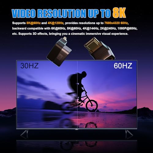 PANPEO 8K@60Hz Right Angle HDMI Adapter, 90 Degree and 270 Degree HDMI Adapter (4 Pack) - size: 4 Pack