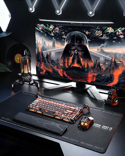 GravaStar Mercury K1 Pro Wireless Mechanical Gaming Keyboard, 75% Layout RGB Custom Keyboard, Aluminum Alloy Matte Black Frame with Phoenix-Inspired Keycaps, Hot-Swappable Linear Switches【CyberFlare】 - color: CyberFlare