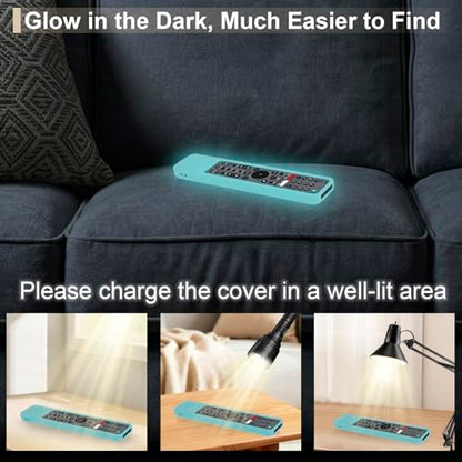 Protective Case for Sony Remote RMF-TX600U RMF-TX500U RMF-TX500E RMF-TX600E | Silicone Cover for Sony RMF-TX621U RMF-TX520U Smart TV Remote Sleeve Skin Waterproof, Anti-slip (Glow in Dark Blue) - color: Glow in Dark Blue