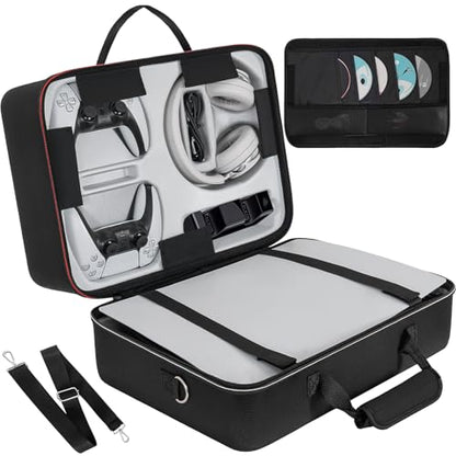 OUUTMEE Hard Shell Carrying Case Compatible with PS5 | Travel Storage Bag for PlayStation 5, Organizer Protective Cases Holds PS5 Disk Digital Edition, Games and Gaming Accessories - size: For PS5