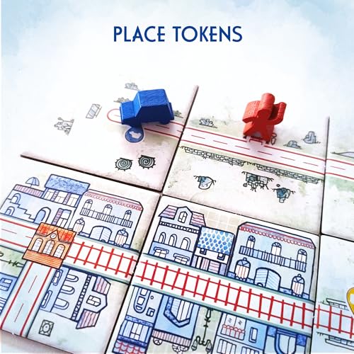Railroad Tiles Board Game - Network-Building Tile-Laying Game, Family Fun Strategy for Kids & Adults, Ages 8+, 1-4 Players, 30-45 Minute Playtime