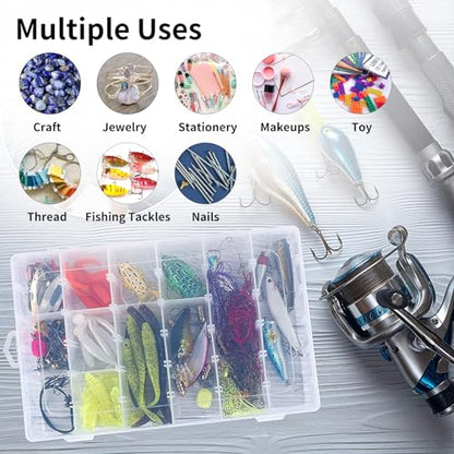 Bead Organizer Storage 36 Grid Jewelry Tackle Craft Box Adjustable Dividers - color: 1 Pack