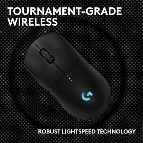 Logitech G PRO 2 Lightspeed Ambidextrous Wireless Gaming Mouse - Black | Symmetrical design, <4 customizable magnetic side buttons, USB-C charging, PowerPlay Wireless Charging Supported, For PC/Mac - color: Black