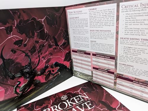 Cubicle 7 Broken Weave Gamesmaster Screen - RPG Board Card Game Accessory and The Titan’s March Book- For 1+ Players and Ages 14+