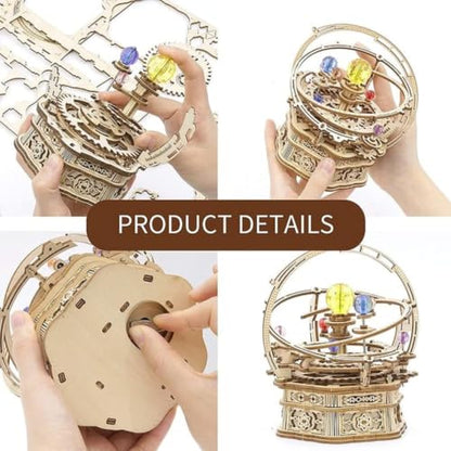 ROKR 3D Wooden Puzzles for Adults Mechanical Music Box-Starry Night, DIY Rotating Music Box Model Building Kits for Teens, DIY Crafts/Hobbies/Gifts Desk Decor for Boys Ages 14+ (Starry Night)