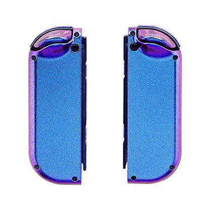 eXtremeRate DIY Replacement Shell Buttons for Nintendo Switch & Switch OLED, Chameleon Purple BlueCustom Housing Case with Full Set Button for Joycon Handheld Controller - Console Shell NOT Included - color: Chameleon Purple Blue