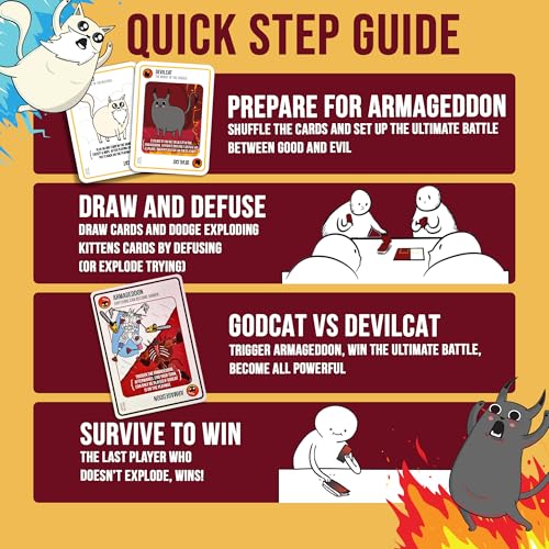 Exploding Kittens Good vs. Evil: 2-5, Age 7+, Party & Family Card Game | Battle with Godcat and Devilcat, use the playmat, and unleash good-versus-evil chaos in a fast, travel-ready card game. - style: Good vs. Evil