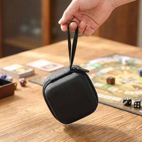 Dice Storage Case, EVA Dice Bag with Zipper, Portable Dice Holder Box for Dice Tray Dice Organizer Dice Container for Tabletop Games-Black