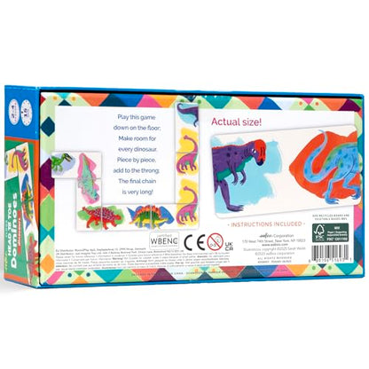 eeBoo Floor Head to Toe Dominoes - Dinosaurs 28 Piece Matching Game, Colorful Dinosaur Tiles, Screen-Free Fun for Kids Ages 3 and up - style: Dinosaur