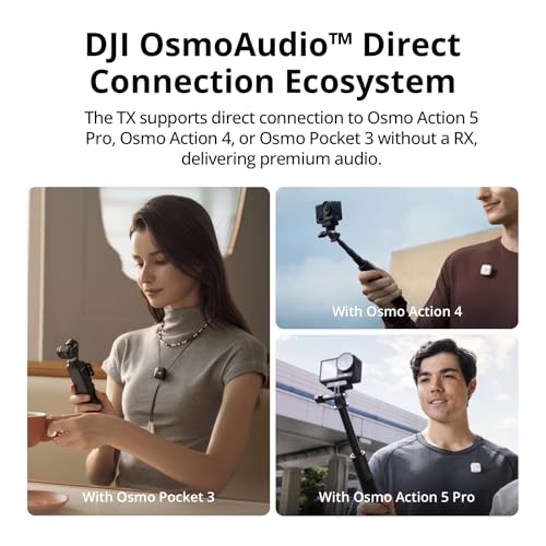 DJI Mic Mini (1 TX + 1 RX), Wireless Lavalier Microphone for iPhone/Camera/Android, Ultralight, Detail-Rich Audio, Noise Cancelling, Automatic Limiting, Vlog, Streaming, 400m Transmission | Noise Cancelling, Automatic Limiting, Wireless Microphone for Cam