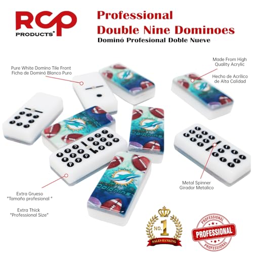 Dominos Set for Adults – Professional Double 9 Cuban Dominoes Set, Classic Travel Board Game with Wood Case Juegos de Mesa (Dolphin) - color: Dolphin