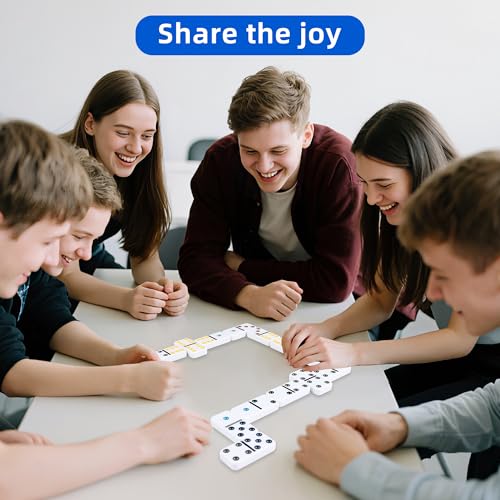 Offelec Double Six Dominoes Set | 28 Domino Tiles Double 6 Dominos with Storage Tin | Classic Family Game for Kids & Adults | Ideal for Travel, Game Nights & Educational Fun | 2-4 Players - color: Double 6 Dominoes