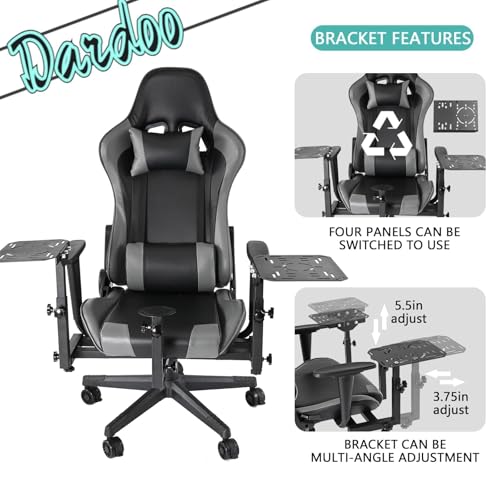 Dardoo Flight Simulator Cockpit with Gray Seats, fit for Thrustmaster HOTAS Warthog/G Saitek/Airbus Stick and Throttle/A10C Rocker, Multi-Scene Applications, ExcludingThrottle, Joystick and Pedal