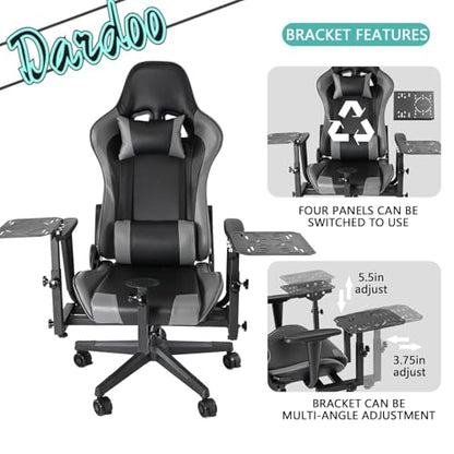 Dardoo Flight Simulator Cockpit with Gray Seats, fit for Thrustmaster HOTAS Warthog/G Saitek/Airbus Stick and Throttle/A10C Rocker, Multi-Scene Applications, ExcludingThrottle, Joystick and Pedal