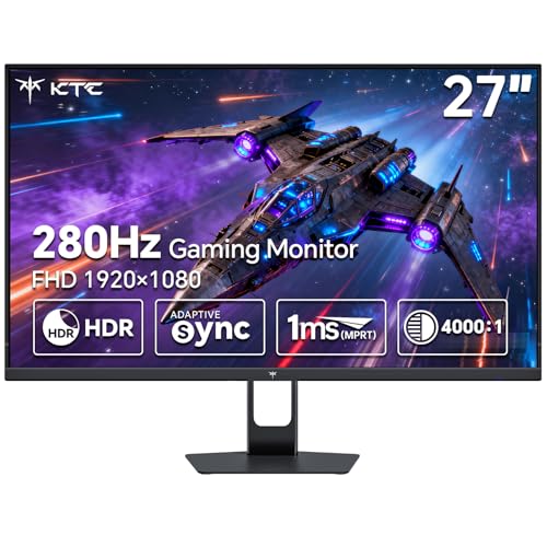 KTC 27 Inch 280Hz Gaming Monitor, FHD 1080P 240Hz, H27E22P | Adaptive-Sync, Fast VA Panel, 1ms GTG, HDR Support, 126% sRGB, HDMI Displayport - color: Black, size: 27 inch