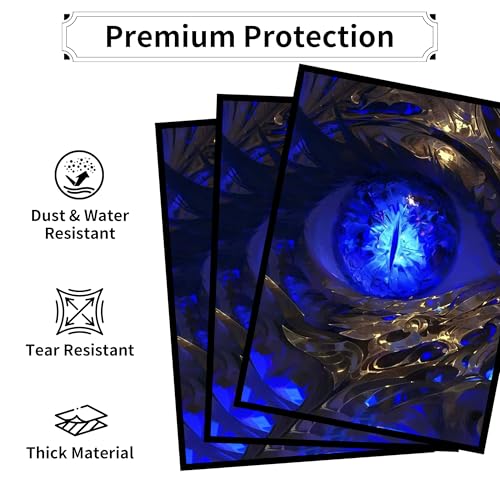 MTG Card Sleeves, Ultra Clear Front & Matte Finish Back, 100 Count Standard Size Matte Art Sleeve for Magic The Gathering - color: Blue Longan