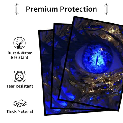 MTG Card Sleeves, Ultra Clear Front & Matte Finish Back, 100 Count Standard Size Matte Art Sleeve for Magic The Gathering - color: Blue Longan