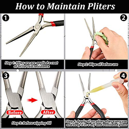 honoson 10 Pcs Metal Earth Tool Kit Pliers Bending Tools for 3D Metal Model | Flat Nose, Needle Nose & Nozzle Pliers, Tab Edge Cylinder Cone Bending, Fits Metal Jigsaw Puzzle Assembly