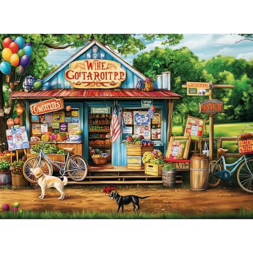 Puzzles 300 Pieces for Adults | HT Vegetable Store Puzzles | Recycled Cardboar Jigsaw Puzzles 300 Pieces | Challenging Family Activity Great Gift Idea for Family Friends | 20.5 X 15 inches - style: HT Vegetable Store