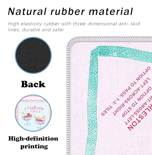 Pink Chinoiserie Mahjong Mat 31.5" x 31.5", Grandmillennial Pink Cocktail Non-Slip Noise Reduction Mahjong Table Cover Accessories and Supplies for Dominoes Poker Card Board and Tile Games Gifts - color: Pink Mahjong Mat Chinoiserie