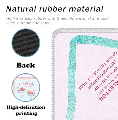 Pink Chinoiserie Mahjong Mat 31.5" x 31.5", Grandmillennial Pink Cocktail Non-Slip Noise Reduction Mahjong Table Cover Accessories and Supplies for Dominoes Poker Card Board and Tile Games Gifts - color: Pink Mahjong Mat Chinoiserie