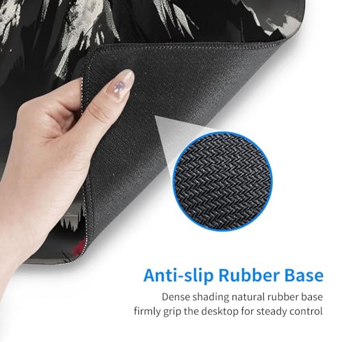 Extended Gaming Mouse Pad, Large Desk Mat XL Anime Mouse Pad Waterproof with Stitched Edges, Non-Slip Desktop Pad for Home and Office, Level Up Your 31.5x11.8 Inch (Snow Mountain) - color: Snow Mountain