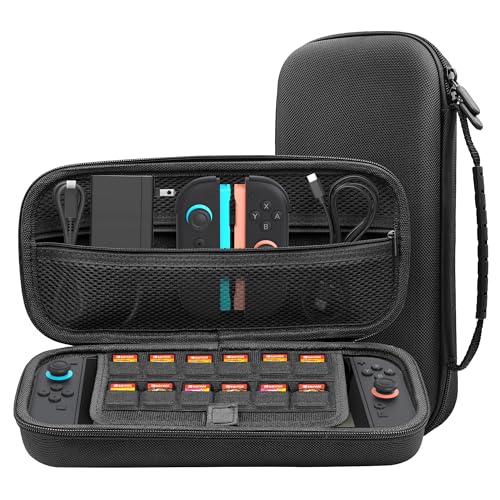 AWINNER Compatible for Switch 2 Carrying Case Hard Travel Case with 12 Game Cartridges and Pocket Accessories (12 Game Cartridges) - style: 12 Game Cartridges