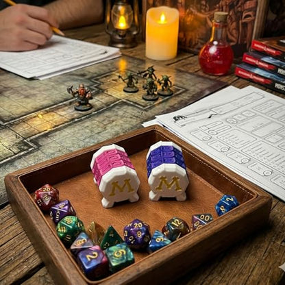 2 Pack Life Counter - HP Tracker with Tracking Card Slot MTG Tabletop RPG Dungeons and Dragons (White+Purple) - color: Black+purple