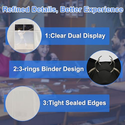 Large 900 Card Binder 9 Pocket Album – Card Binder Pockets for Trading Cards, Photocard, MTG, TCG, Sports Card Storage, Plus Top Loaders for Cards, PU Leather Zipper Cover, 50 Pages & 300 Sleeves