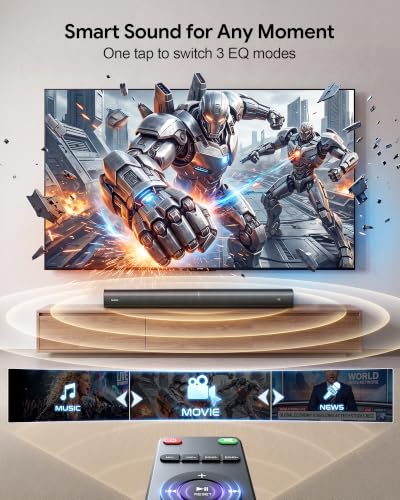 Suntrok Soundbar for TV, 2.0CH Home Theater Bluetooth 5.3 Speaker System with 2 Wireless Karaoke Mics, Surround Sound Audio with HDMI ARC/Optical/AUX/USB, for Movie/Music/News Family Party