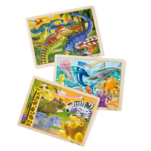 Melissa & Doug Jigsaw Puzzle Bundle (Dinosaur,Safari and Ocean) - style: Bundle: Dinosaurs, Safari, Under the Sea