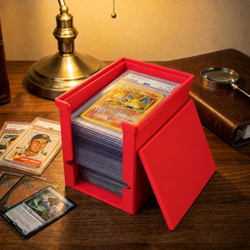 Card Game Holder, Toploader Dispenser Card Funny Commander case (Red) - color: Red