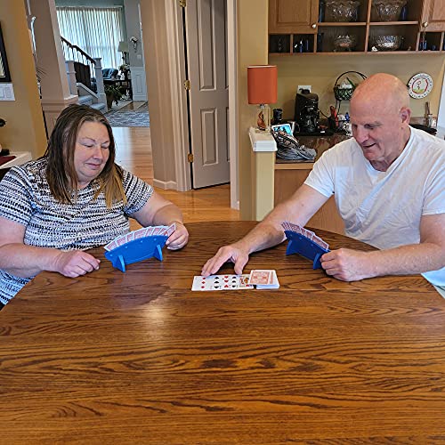 LotFancy Playing Card Holder for Adults Seniors, 2 Pack, Card Holders for Playing Cards, Family Card Game Nights, Canasta, Poker Parties, Plastic, Hands Free - style: 2-Pack