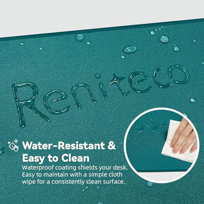 Reniteco Waterproof Large Office & Gaming Mouse Pad, 31.5" x 11.8" x 0.12" | Anti-Fray Stitched Edges, Premium Textured Surface, Non-Slip Rubber Base, Water and Stain Resistant Protection - color: Matte Green, size: 31.5''x 11.8''x0.12"