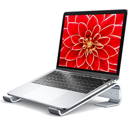 Soqool Laptop Stand for Desk,Aluminum Computer Stand for Cooling | Sturdy Stable Ergonomic Laptop Riser Compatible with MacBook Pro Stand Air/Dell/HP/Lenovo 10-16.2inch Notebook - color: Silver