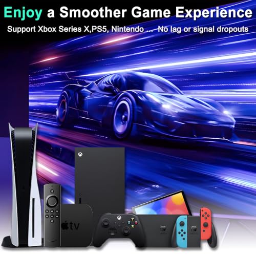 SkycropHD 4K@60Hz HDMI Switch, 5 in 1 Out HDMI 2.0 Switcher with Remote Support Auto Switch, HDR10, Dolby Vision, Dolby Atmos, 18Gbps, CEC