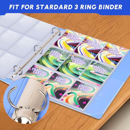 80 Pack 9 Pocket Trading Card Sleeve Pages,Page Protectors Card Sleeves Binder Sheets for 3 Ring Binder,Card Binder Sleeves for Baseball, Football, Game Sport Business Cards - size: 80 Pack