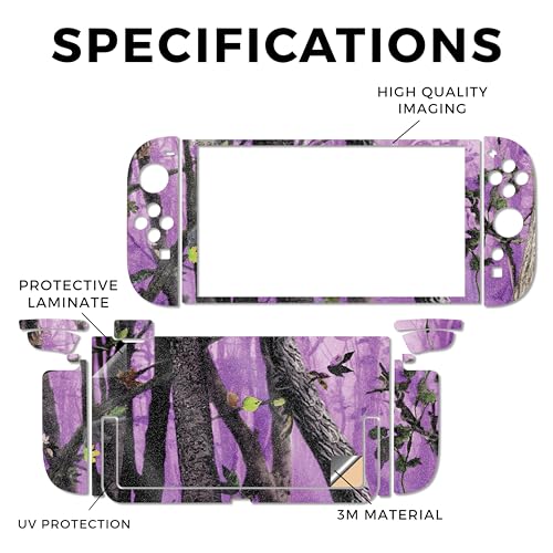 Glossy Glitter Gaming Skin Compatible with Nintendo Switch 2 Console Only - Purple Tree Camo - Premium 3M Vinyl Protective Wrap Decal Cover - Easy to Apply | Crafted in The USA by MightySkins - color: Purple Tree Camo, size: Switch 2 Console Skin Only, st