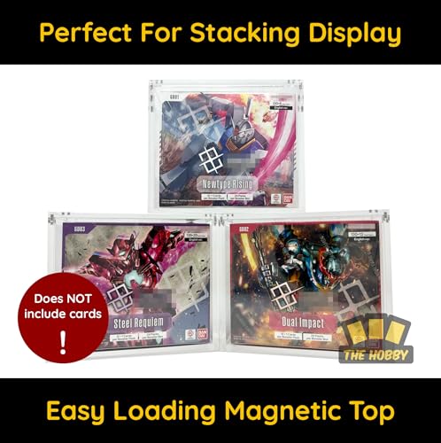 GCG English Booster Box Case By The Hobby Lair | Thick 6mm Acrylic Compatible with Gundam Card Game | Magnetic Easy Top Loading