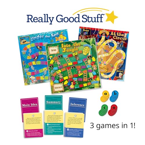 Really Good Stuff Reading Comprehension Game Trio, Grades 2-3 | Main Idea, Summary and Inference, Learning Activities, Homeschool Supplies - size: Grades 2-3, style: Main Idea, Summary, and Inference