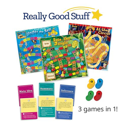 Really Good Stuff Reading Comprehension Game Trio, Grades 2-3 | Main Idea, Summary and Inference, Learning Activities, Homeschool Supplies - size: Grades 2-3, style: Main Idea, Summary, and Inference