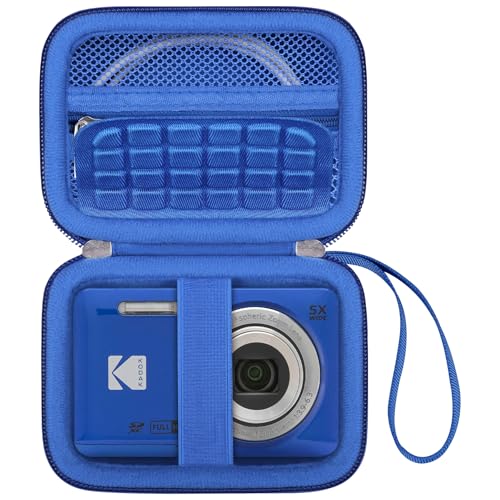 Canboc Hard Case for KODAK PIXPRO FZ55/ FZ45/ FZ43/ FZ53 16MP Digital Camera, Vlogging Camera Bag, Zipper Mesh Pocket fit Cable, SD Card, Blue (Case Only) - color: T-Blue
