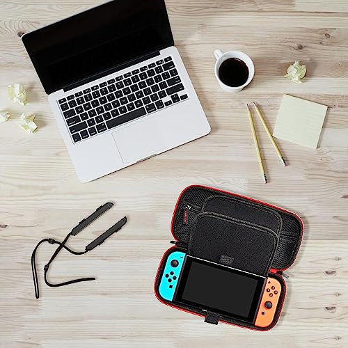 daydayup Switch Carrying Case Compatible with Nintendo Switch/Switch OLED, with 20 Games Cartridges Protective Hard Shell Travel Carrying Pouch DS Case - color: Red, size: 2017-Inch